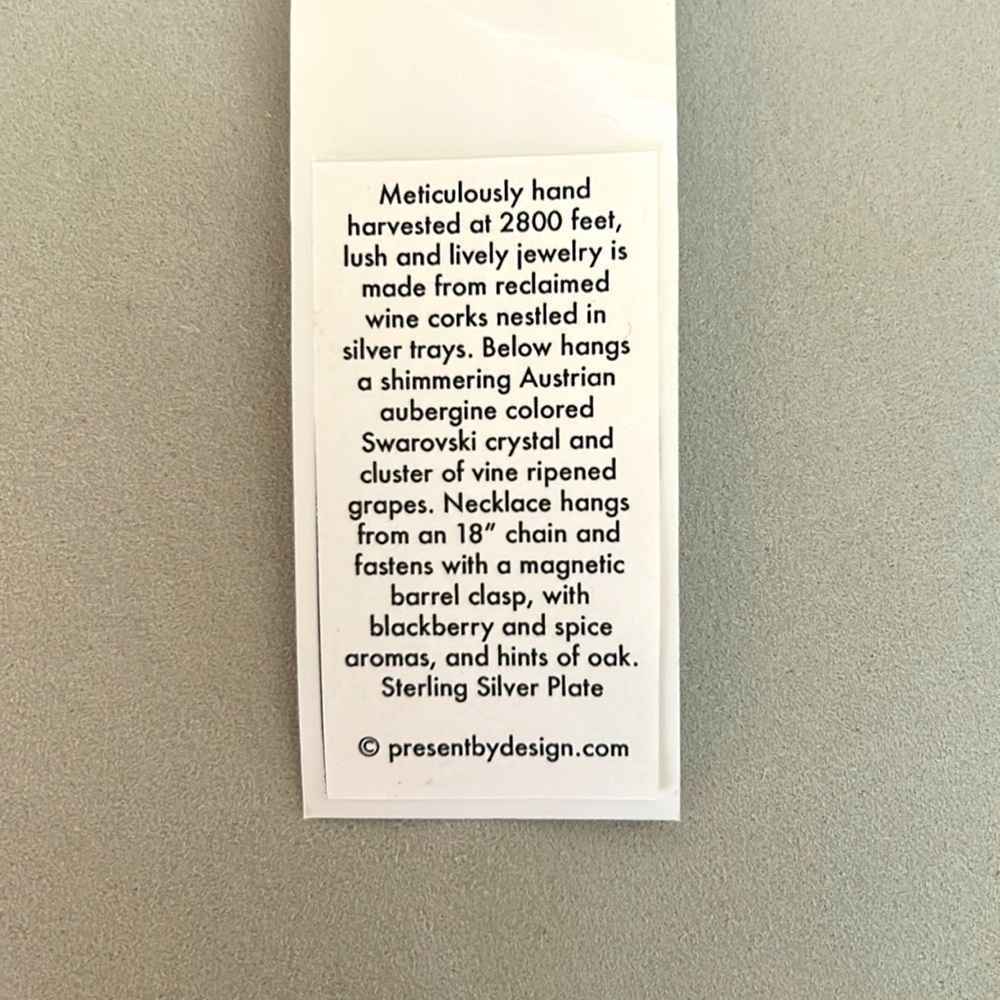 Wine Cork Necklace Vintage Swarovski NWT - Picture 2 of 10